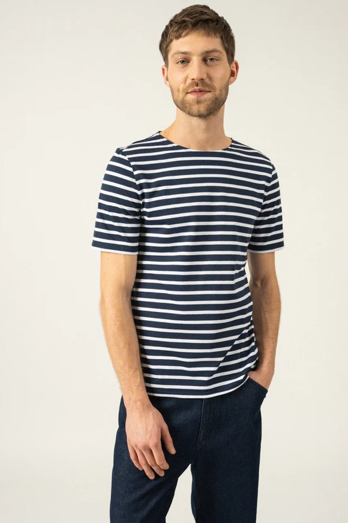 saint james t-shirt marinière levant marine/neige