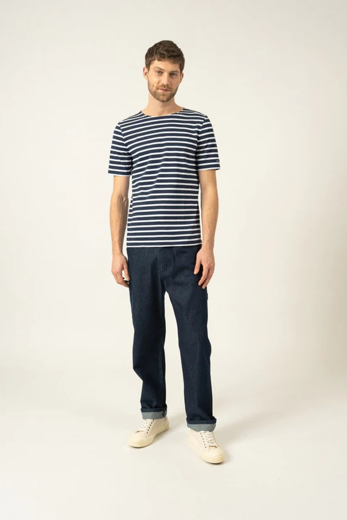 saint james t-shirt marinière levant marine/neige