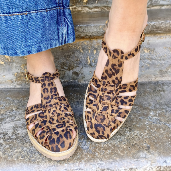 sandale we do co45255 cognac leopard sandale we do co45255 cognac leopard