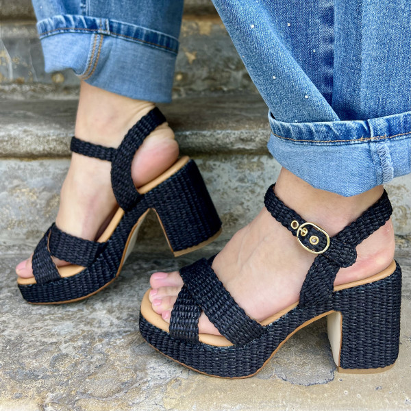 SANDRO ROSI RAFIA FABRIC NERO 4758