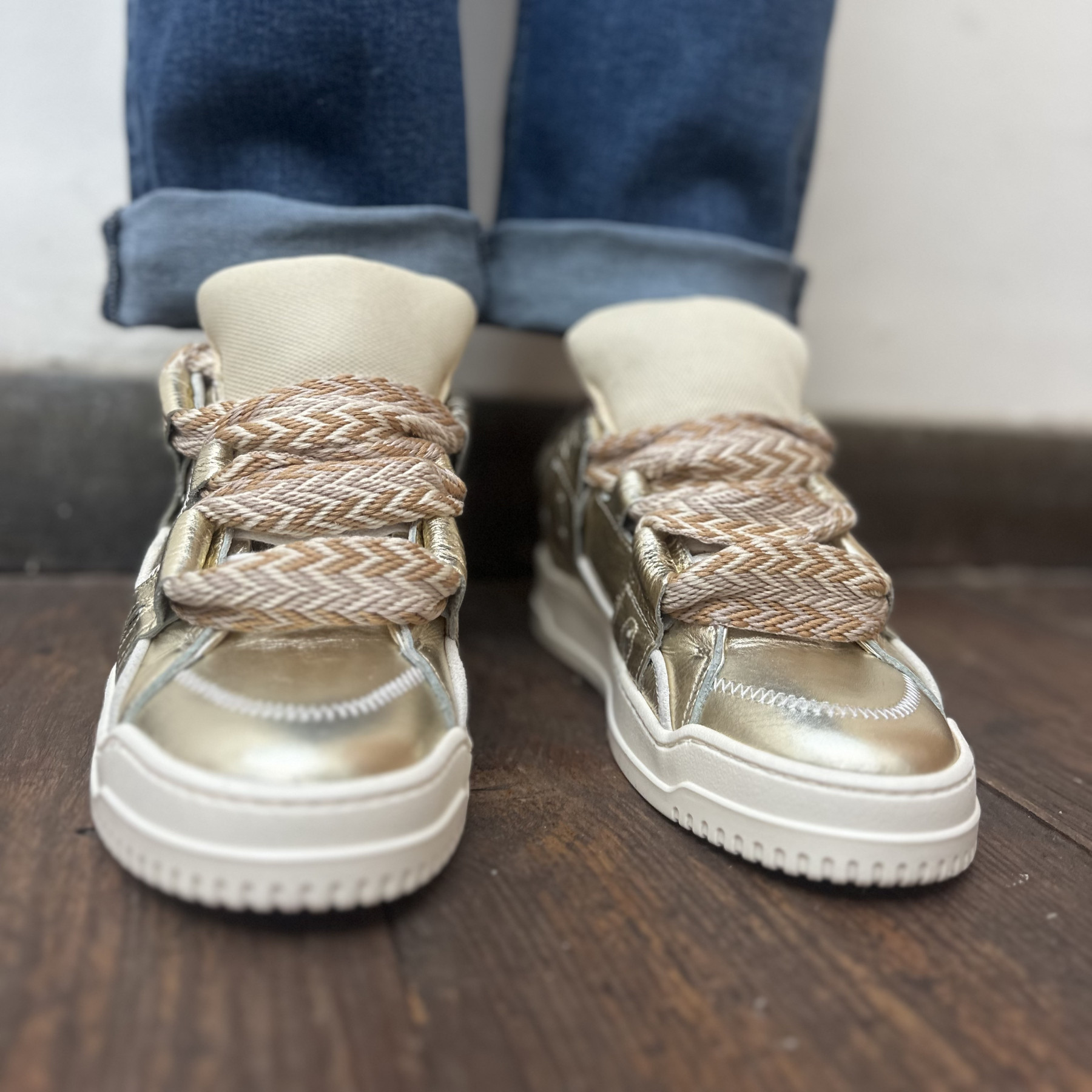SEMERDJIAN BASKET INNA B339 dorée et semelle beige