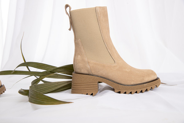SEMERDJIAN BOTTINES E547E10 CORDA FEMME CUIR BEIGE ELASTIQUE 