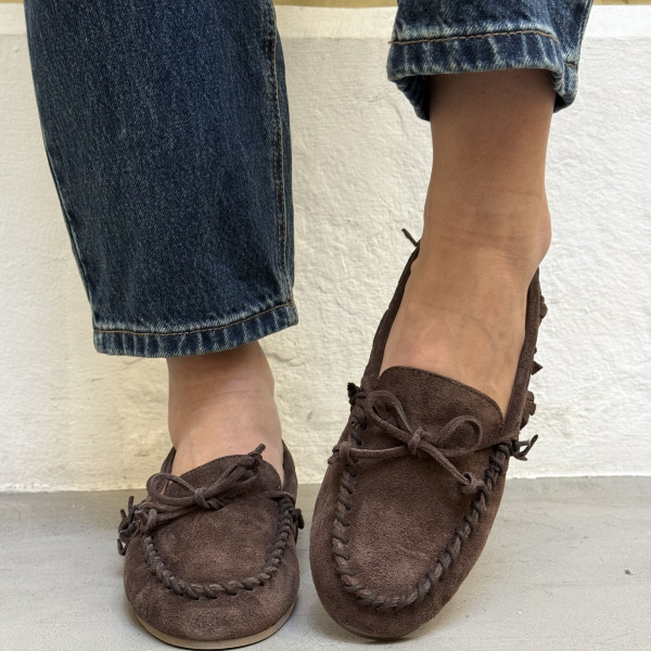 semerdjian mocassins moghomy à franges chocolat