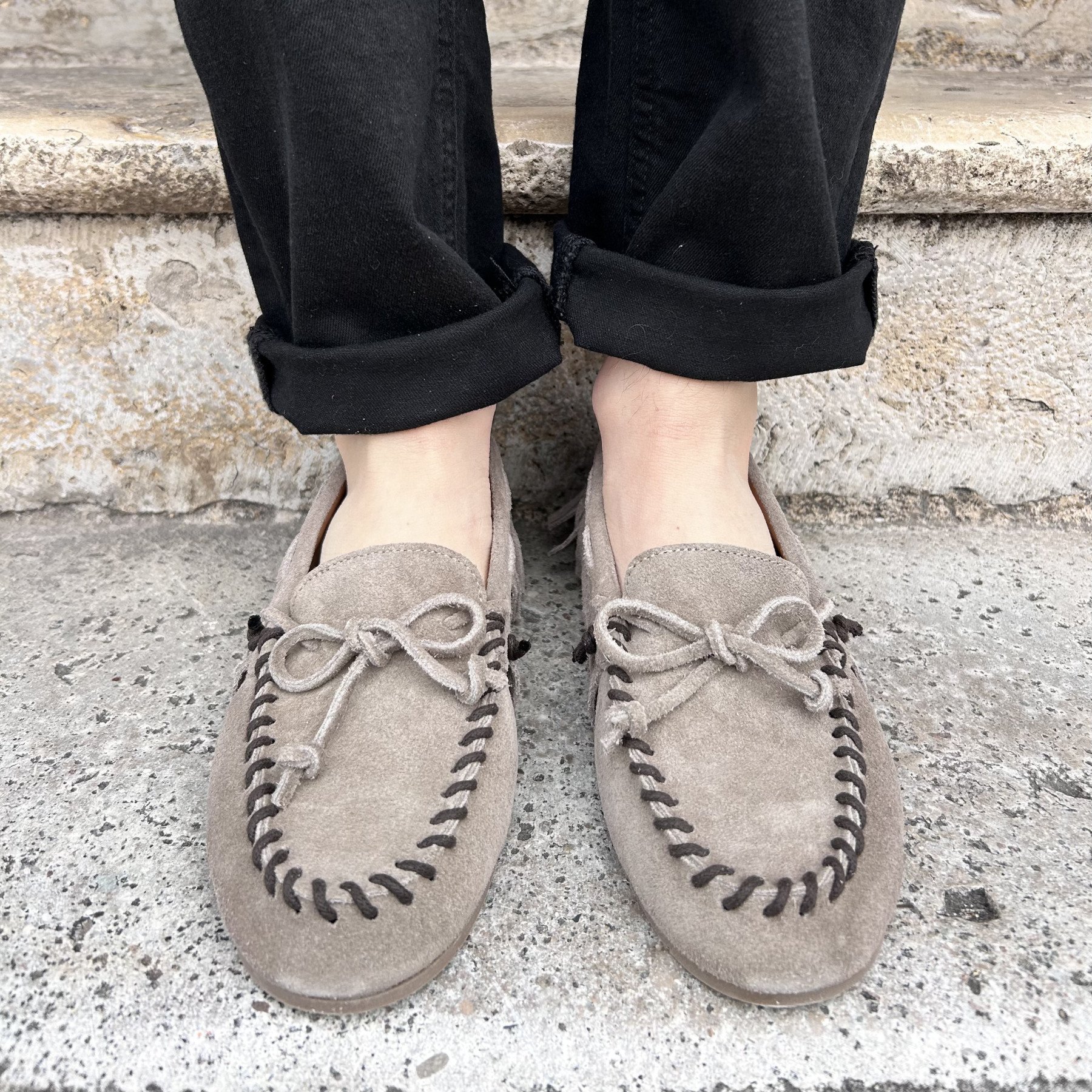 semerdjian mocassins mud à franges taupe