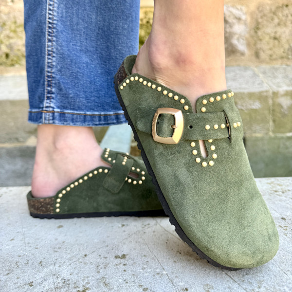 semerdjian mules avec clous bride réglable camel