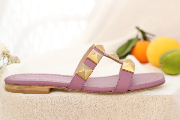SEMERDJIAN MULES G579G9 PORPORA VIOLET A CLOUS FEMME CUIR
