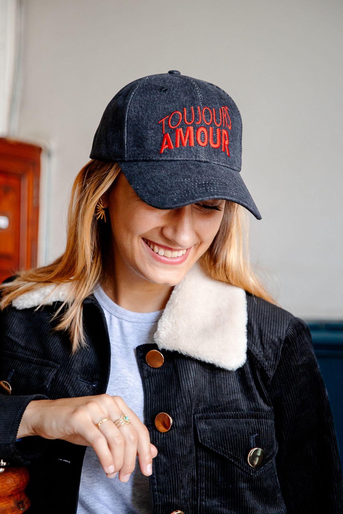 SUNCOO CASQUETTE ABBY 2316 FEMME NOIR TOUJOURS AMOUR ROUGE