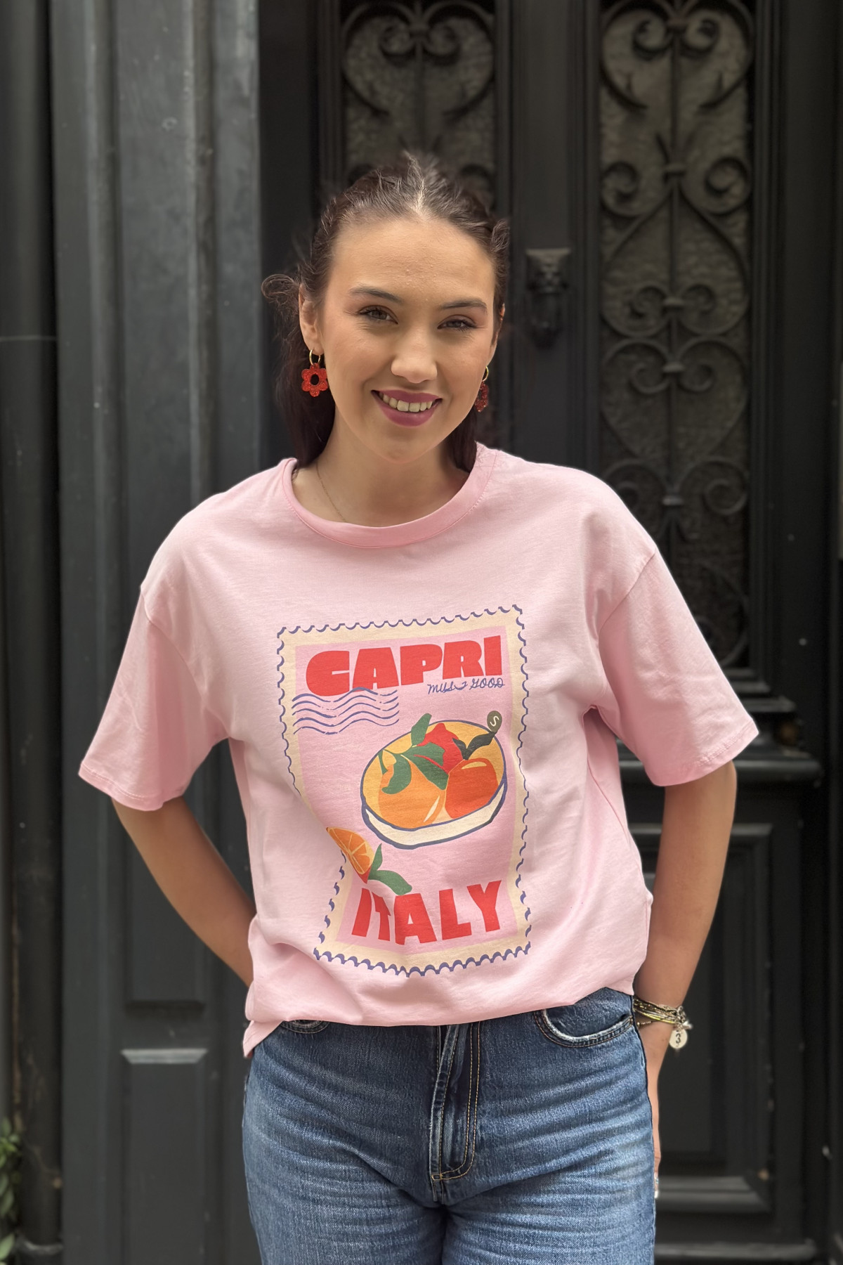 Tee shirt blanc coupe oversize Capri Italie