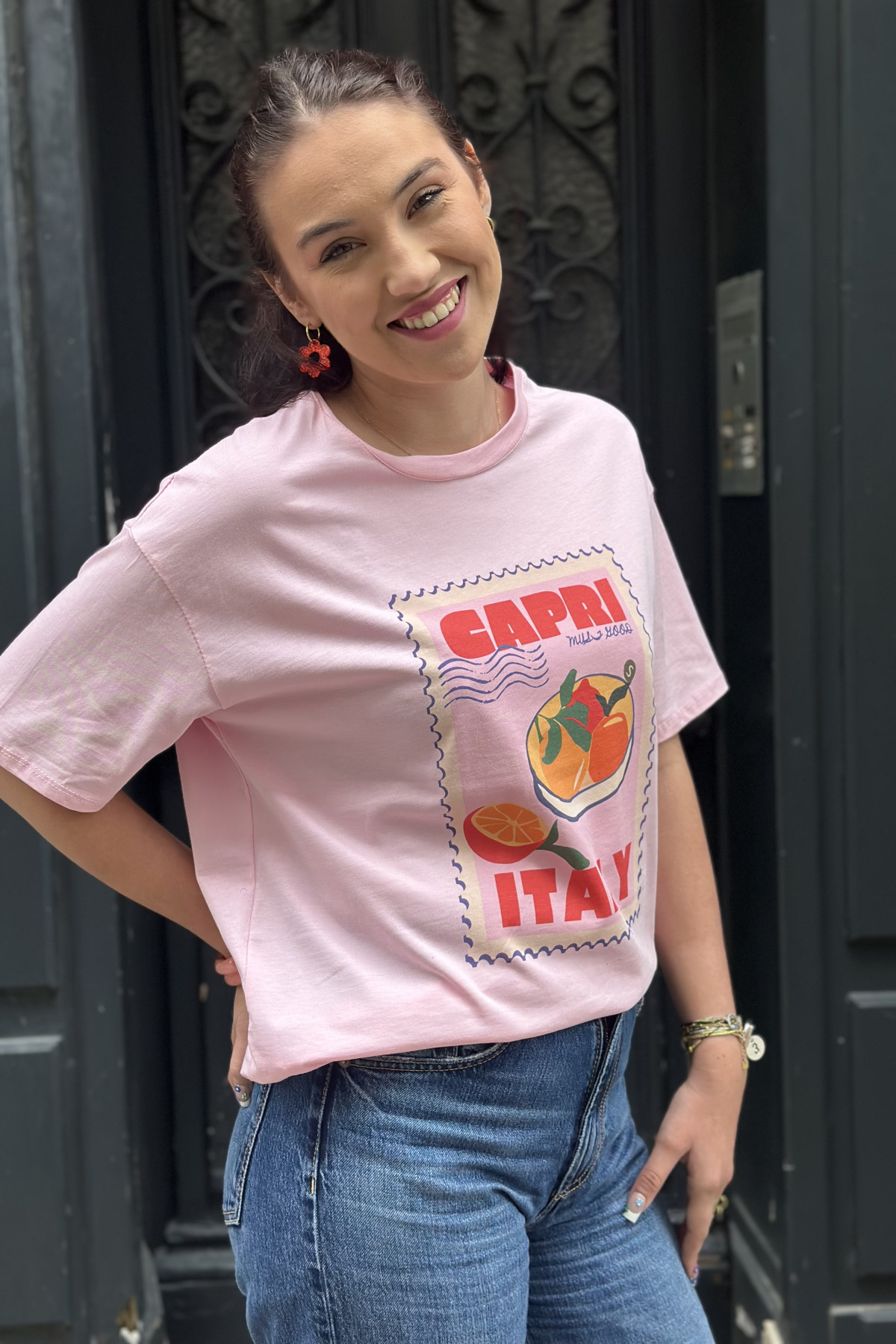 Tee shirt blanc coupe oversize Capri Italie