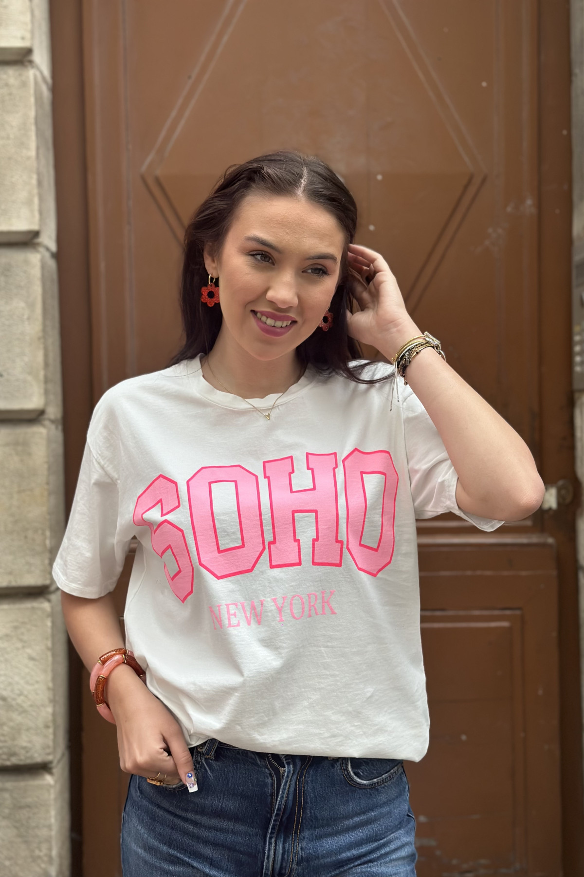 Tee shirt soho New York blanc en coton 