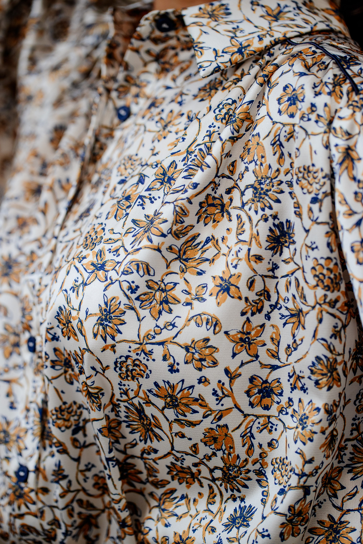 THE KORNER CHEMISE 23218108 FEMME BLANC A FLEURS JAUNE BLEU