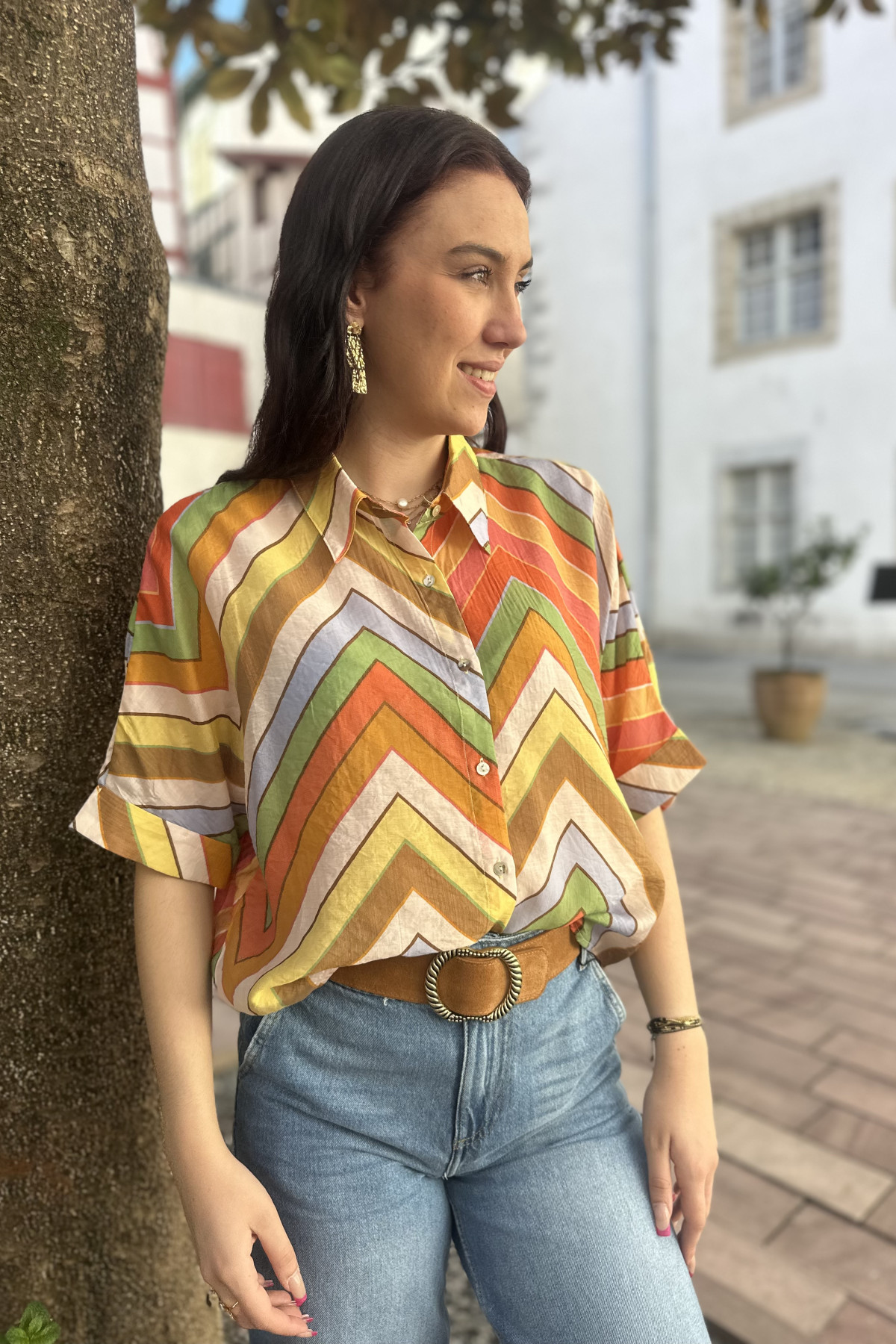The korner chemisier coloré manches courte