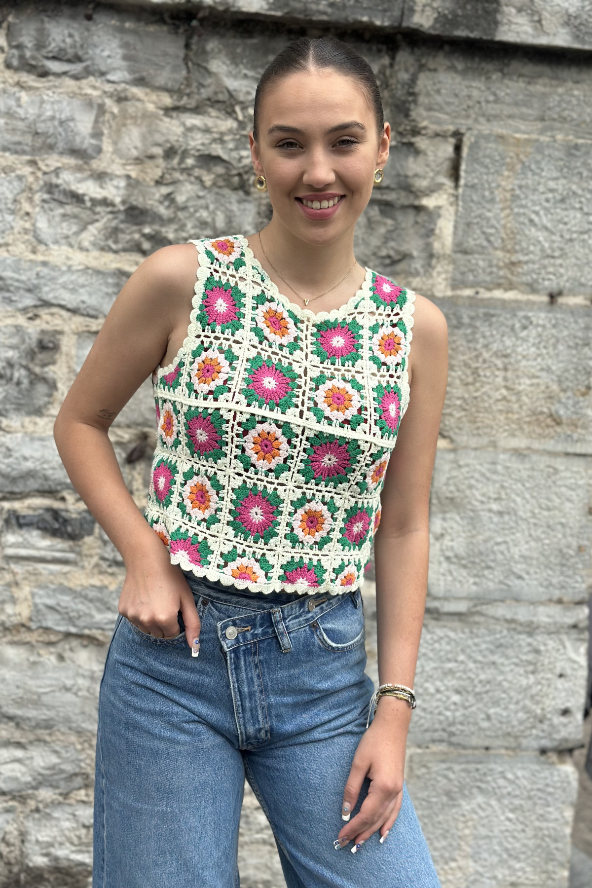Top en crochet coloré lili dressing d27