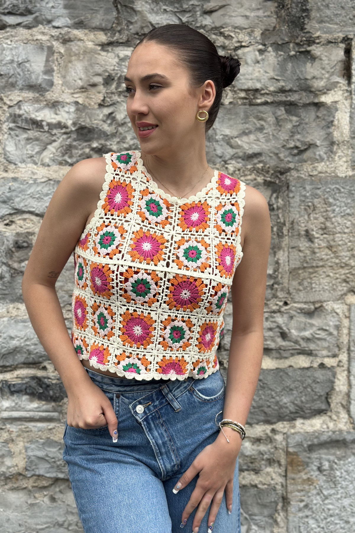 Top en crochet coloré lili dressing d27