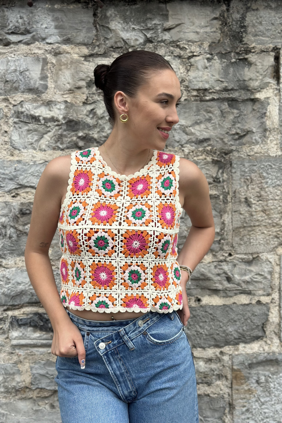 Top en crochet coloré lili dressing d27