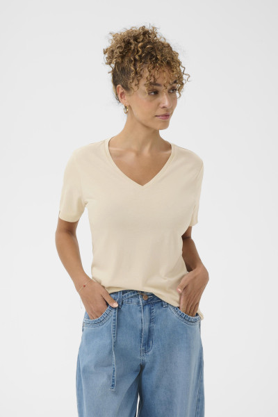 tshirt naia cream beige col v 10604508