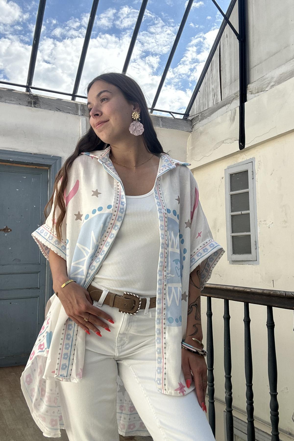 Tunique taille unique art 45113 avec soleil dans le dos 