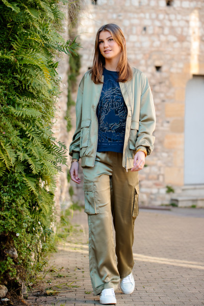 Veste byesto bomber jacket 14260 vert kaki satiné ETE 2024