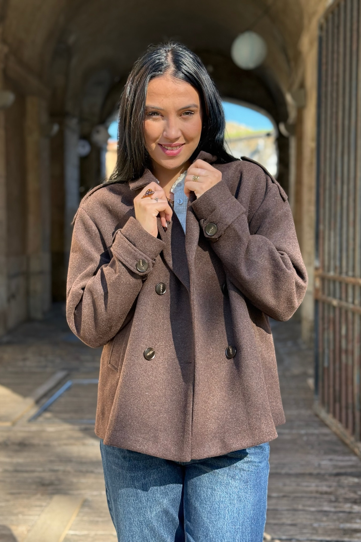 veste marron cream coupe oversize 3919