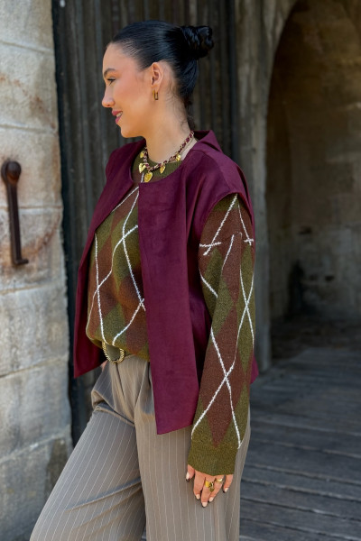 veste sans manches bordeaux 39111 intuiton 