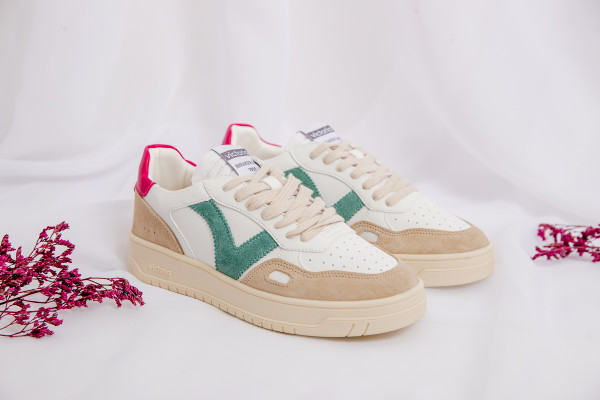 VICTORIA BASKETS 1257101 FUCSIA FEMME V VERT D'EAU BEIGE ROSE